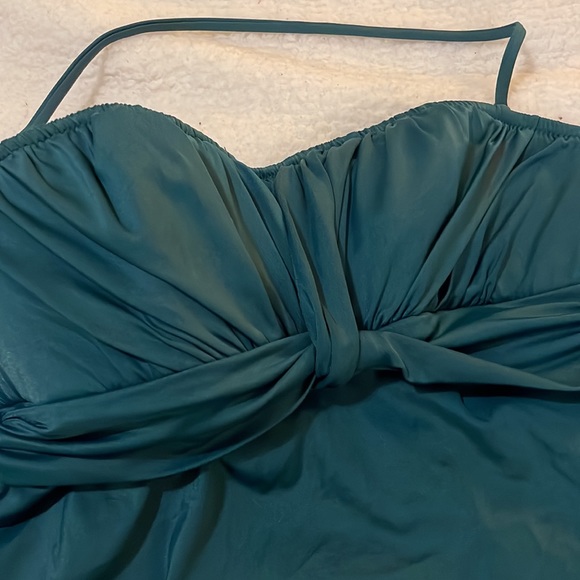 J Crew Tube Tankini Dark Green Swimsuit Size M - Picture 2 of 5